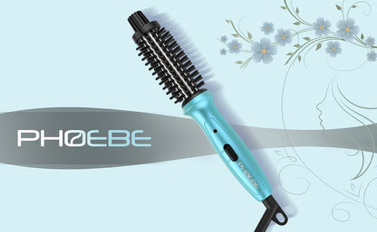 Mini rizador PHOEBE de 3/4 pulgadas de doble voltaje de cerámica turmalina iónico con bolsa de viaje para Europa, profesional, viaje para cabello corto