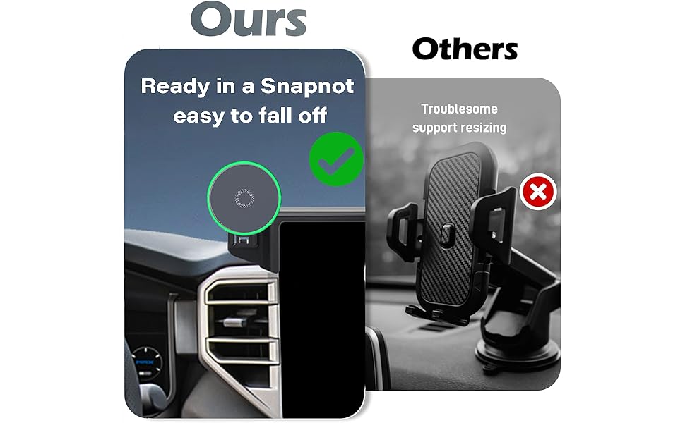 Soporte de Teléfono para Coche para Toyota Tundra 2022-2025/Toyota Sequoia 2023 2024 2025 Accesorios Cargador Inalámbrico Rápido de 15W Clip Fijo de Pantalla Soporte de Teléfono Celular