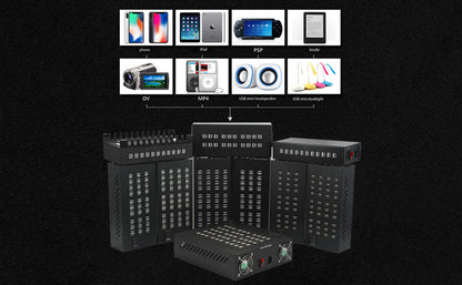 Estación de carga USB, 100 puertos, estación de energía USB, multipuerto, cargador de pared, adaptador de teléfono, multipuerto, multipuerto, cargador rápido USB para hotel, escuela, centros