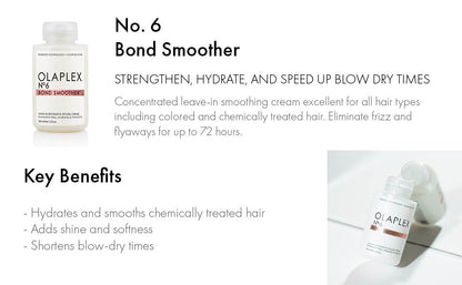 Olaplex Nº. 6 Bond Smoother: Tratamiento de peinado sin enjuague | Suaviza, acondiciona y fortalece | Control del encrespamiento hasta por 72 horas | Para cabello en espiral, rizado, liso y ondulado