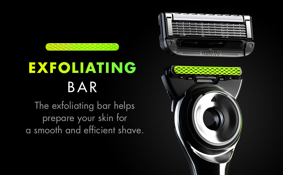 Gillette - Maquinilla de afeitar para hombre de GilletteLabs con barra exfoliante, kit de afeitado para hombre, incluye 1 mango, 4 recambios de hoja de afeitar, 1 soporte magnético de alta calidad