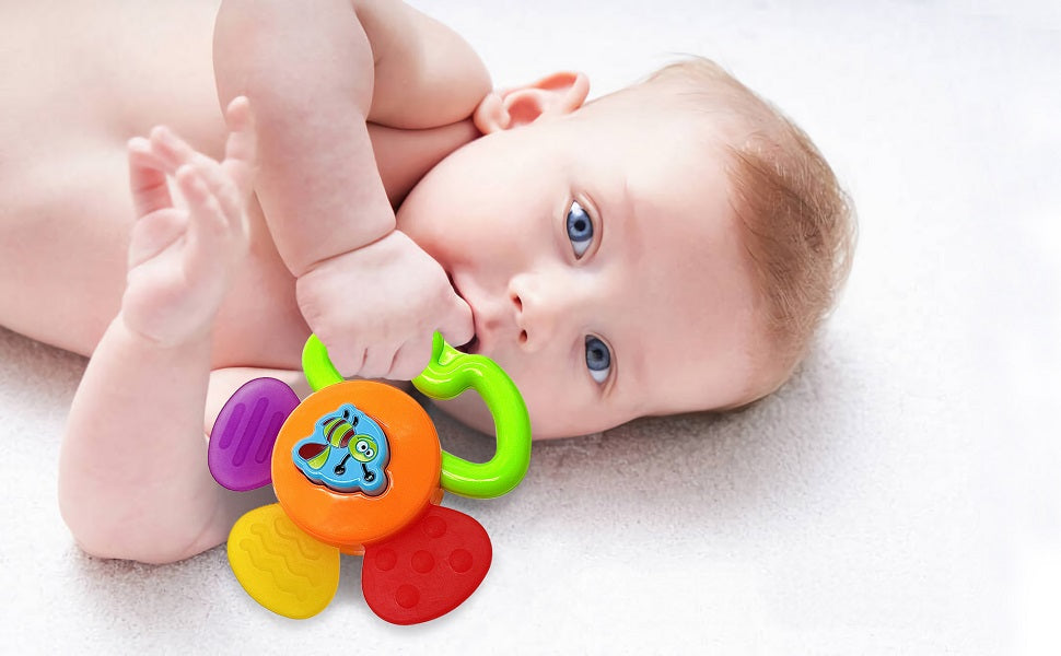 AIVIAI Juguetes para bebés de 0 a 6 meses, juguetes para bebés de 0 a 3 meses, sonajeros para bebés, juego de juguetes con caja de almacenamiento, sonajeros musicales para recién nacidos, juego de regalos con el primer sonajero del bebé (11 piezas)