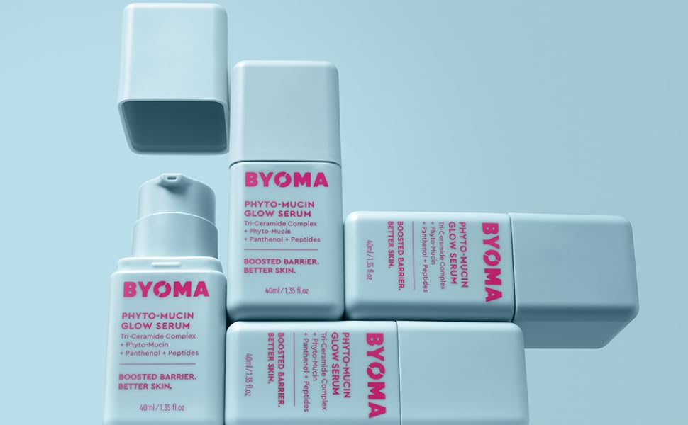 BYOMA Phyto-Mucin Glow Serum – Suero facial de mucina para piel de cristal – Rellena, prepara e hidrata – Primer impecable y base de maquillaje – Fortalece la barrera de la piel – 1.35 fl oz
